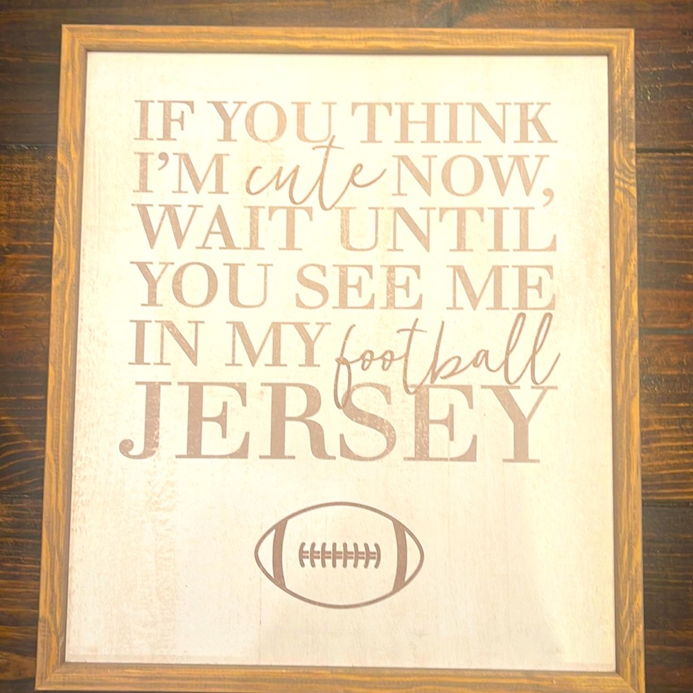COPY - Boys room decor. NWT Hobby Lobby word sign. Football Jersey. - Picture 1 of 3